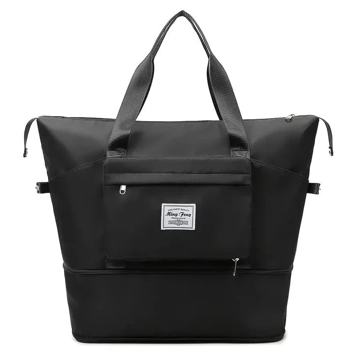 Oxford Fabric Large Capacity Travel Bag – Foldable & Expandable Waterproof Duffel Bag Collapsible Handbag for Travel, Gym, Overnight & Weekend Trips(Random Color)