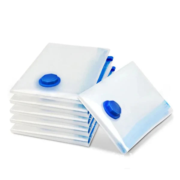 Vacuum Storage Bags Set of 5 with Pump – Air-Tight Compression Bags for Clothes, Blankets & Travel Storage (2 Small, 2 Medium, 1 Large)