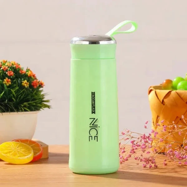400ml Printed Glass Water Bottle – Leak-Proof Travel Bottle with Cute Design, Reusable Eco-Friendly Bottle for Office, School & Outdoor Use