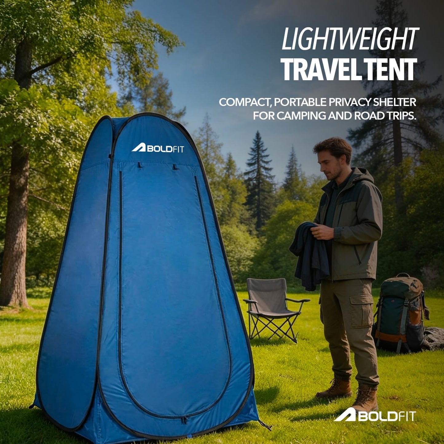Instant Pop-Up Privacy Tent for Camping & Travel, Waterproof Portable Changing Room, Shower & Toilet Tent with UV Protection, Foldable Outdoor Shelter for Beach, Hiking & Camping Use