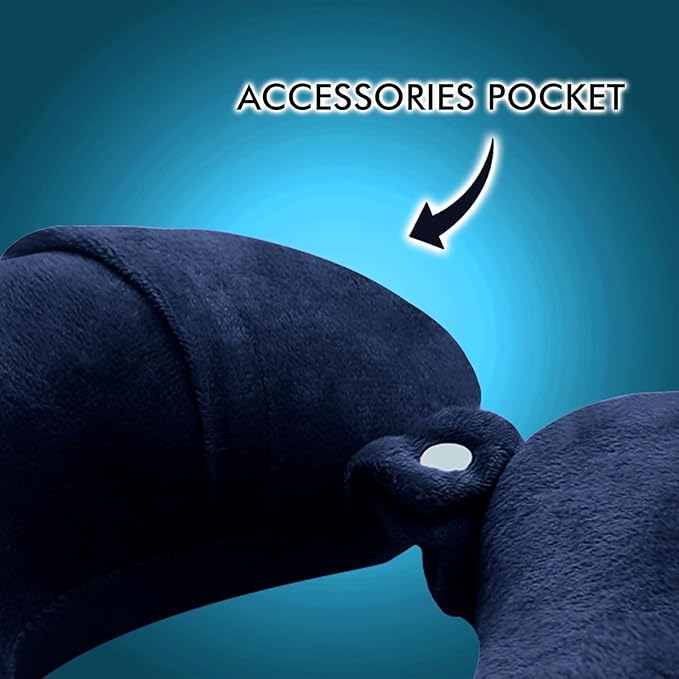 Premium Neck Pillow Eye Mask Combo Airplane Travel Pillow with Comfortable Velvet Sleeping Eyemask Head Rest Pillow (Random Neck Pillow with Eye Mask)