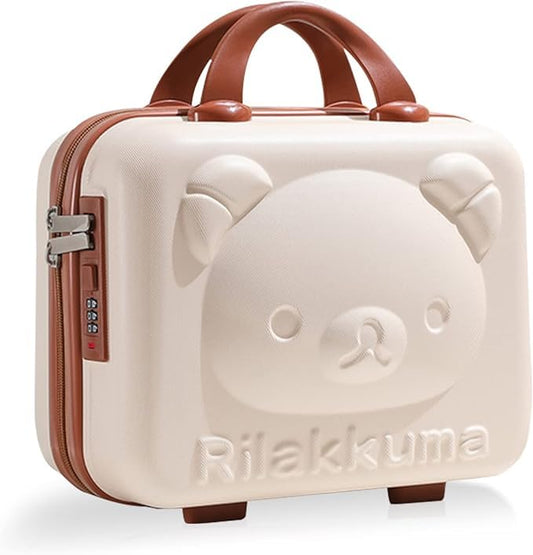 Travel Vanity Case for Girls, Women| Cute Panda Printed Hard Shell Cosmetic Bag with Zipper Closer and Password Lock | Makeup Organizer Case | Portable Cosmetic Suitcase (Random Color)