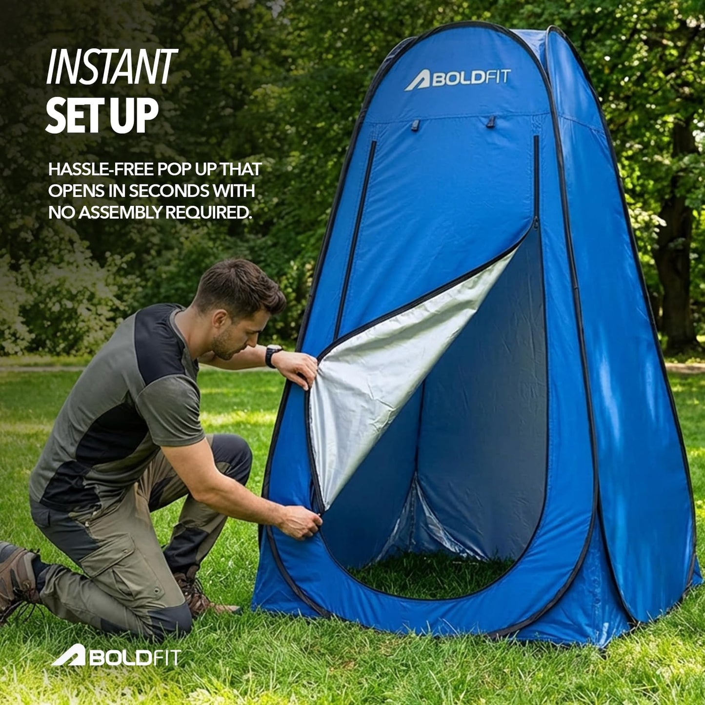Instant Pop-Up Privacy Tent for Camping & Travel, Waterproof Portable Changing Room, Shower & Toilet Tent with UV Protection, Foldable Outdoor Shelter for Beach, Hiking & Camping Use