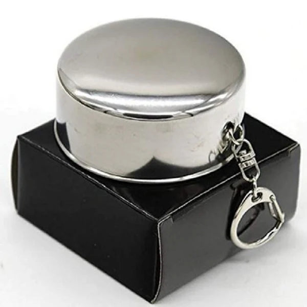 130 ml Stainless Steel Folding Travel Cup – Portable Collapsible Water Mug for Camping, Hiking, Office & Outdoor Use
