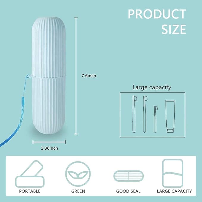 Capsule Shape Travel Toothbrush Toothpaste Case Holder Portable Toothbrush Storage Plastic Toothbrush Holder (Random Color)