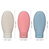 Travel Bottle, Leak Proof Refillable Squeezable Containers Set(60 ml) Transparent Carry Bag for Liquid Shampoos, Soap and Toiletries, Hand Wash, Lotion Storage, Multicolor (Pack Of 3)