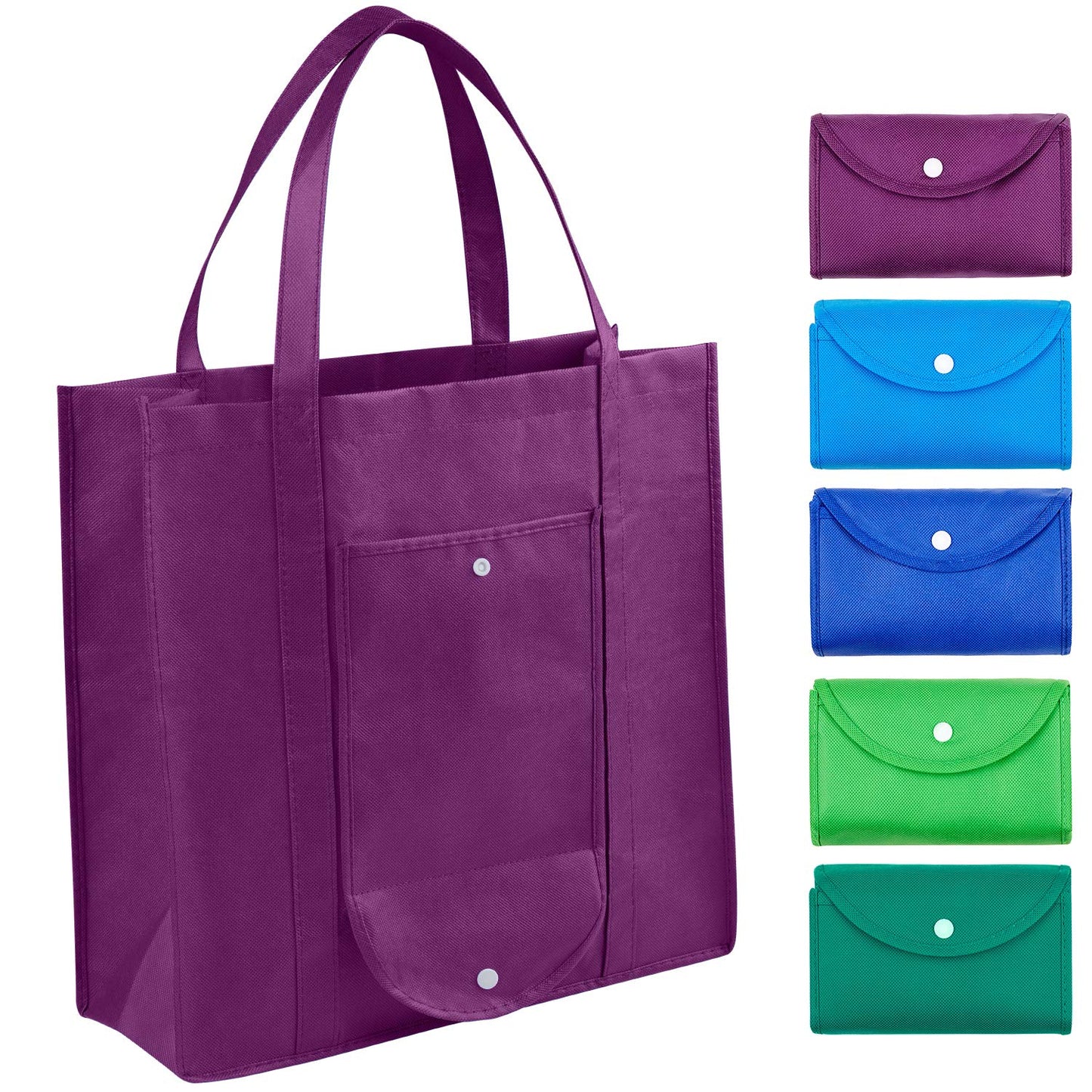 Reusable Foldable Grocery Bags – Extra Large, Heavy-Duty & Eco-Friendly Shopping Tote with Pouch (Random Color – Pack of 1)