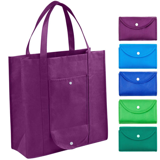 Reusable Foldable Grocery Bags – Extra Large, Heavy-Duty & Eco-Friendly Shopping Tote with Pouch (Random Color – Pack of 1)