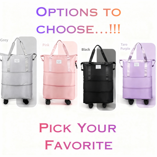 Duffel Trolley Bag with Wheels – Expandable & Foldable Travel Luggage Bag (Lightweight & Durable)